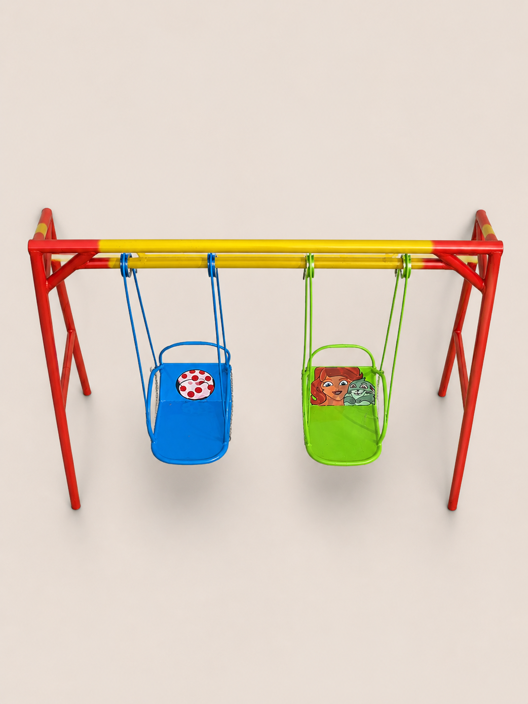 Babiya Children's Double Swing Set — handcrafted African children by Unique metals sliders in Kenya (view 2)