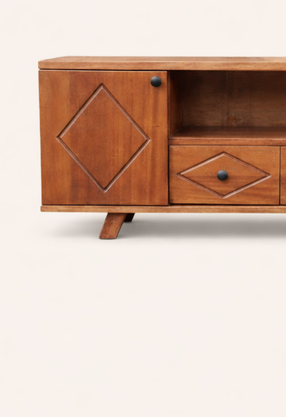 Kaya Mila Mahogany Media Console Stand — handcrafted African furniture by Promising furniture world  in Kenya (view 2)
