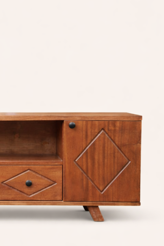 Kaya Mila Mahogany Media Console Stand — handcrafted African furniture by Promising furniture world  in Kenya (view 3)