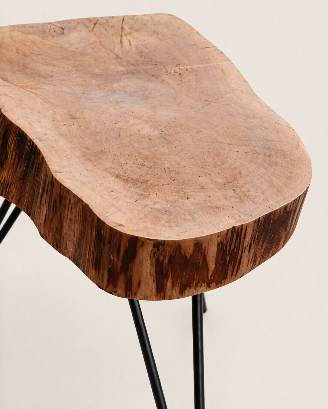 Sankara Live-Edge Stool — handcrafted African furniture by Makey Stays in Kenya (view 2)