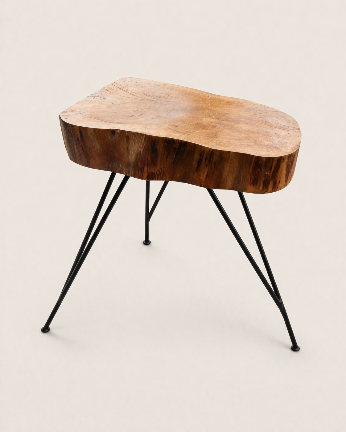 Sankara Live-Edge Stool — handcrafted African furniture by Makey Stays in Kenya