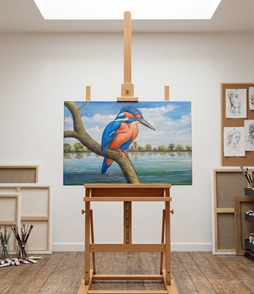 Kingfisher (Paint) Kipaji Canvas — handcrafted African furniture by FashonistarGallery in Kenya