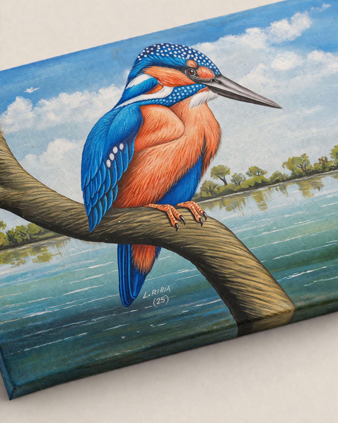 Kingfisher (Paint) Kipaji Canvas — handcrafted African furniture by FashonistarGallery in Kenya (view 3)