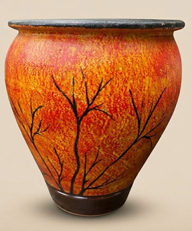 Doka Shrub Clay Planter — handcrafted African outdoor by Jacob landscaping  in Kenya