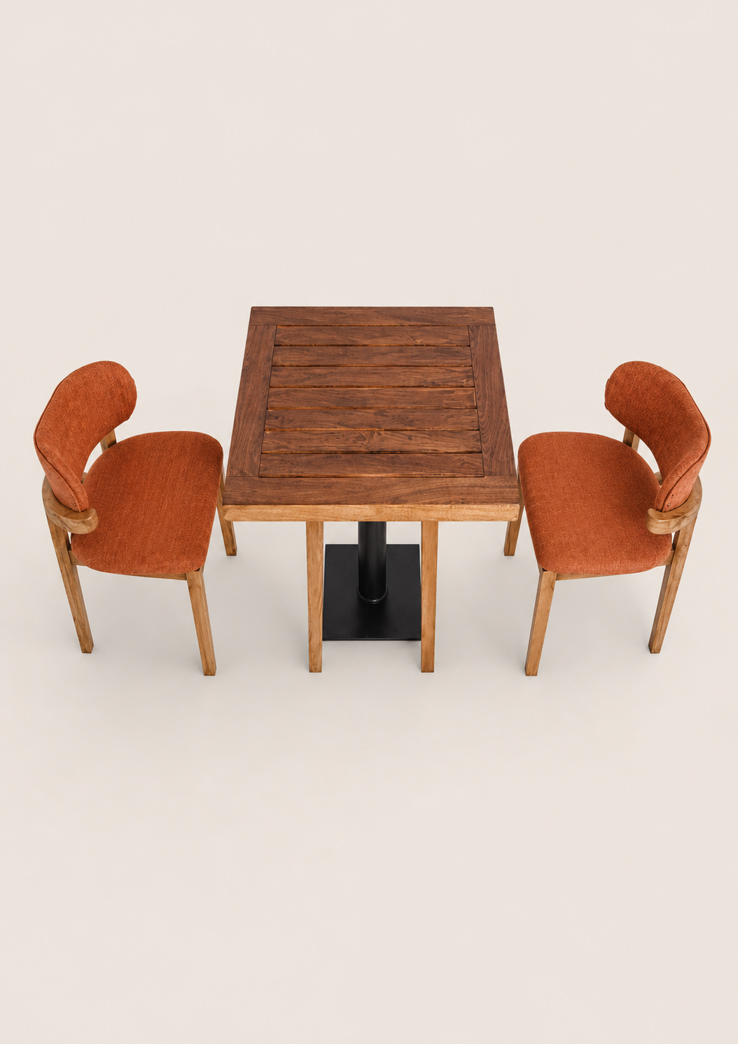 Babu Meru Oak Bistro Set — handcrafted African furniture by Jipange wood and metal works  in Kenya (view 3)
