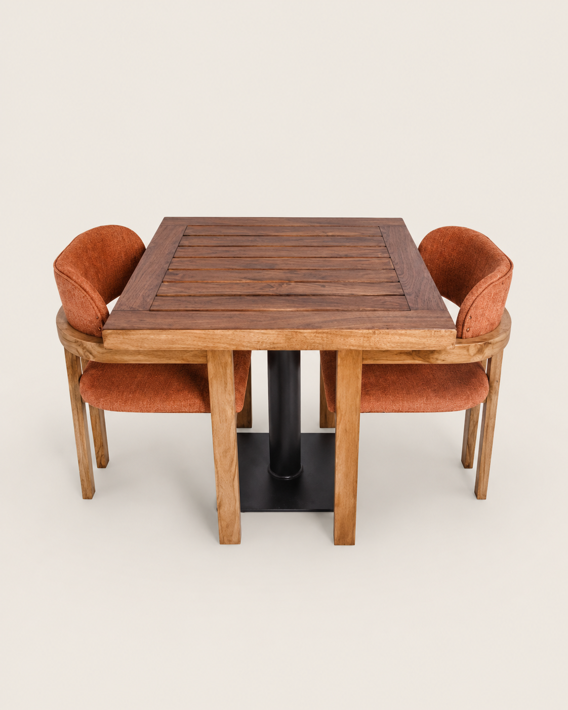 Babu Meru Oak Bistro Set — handcrafted African furniture by Jipange wood and metal works  in Kenya (view 4)