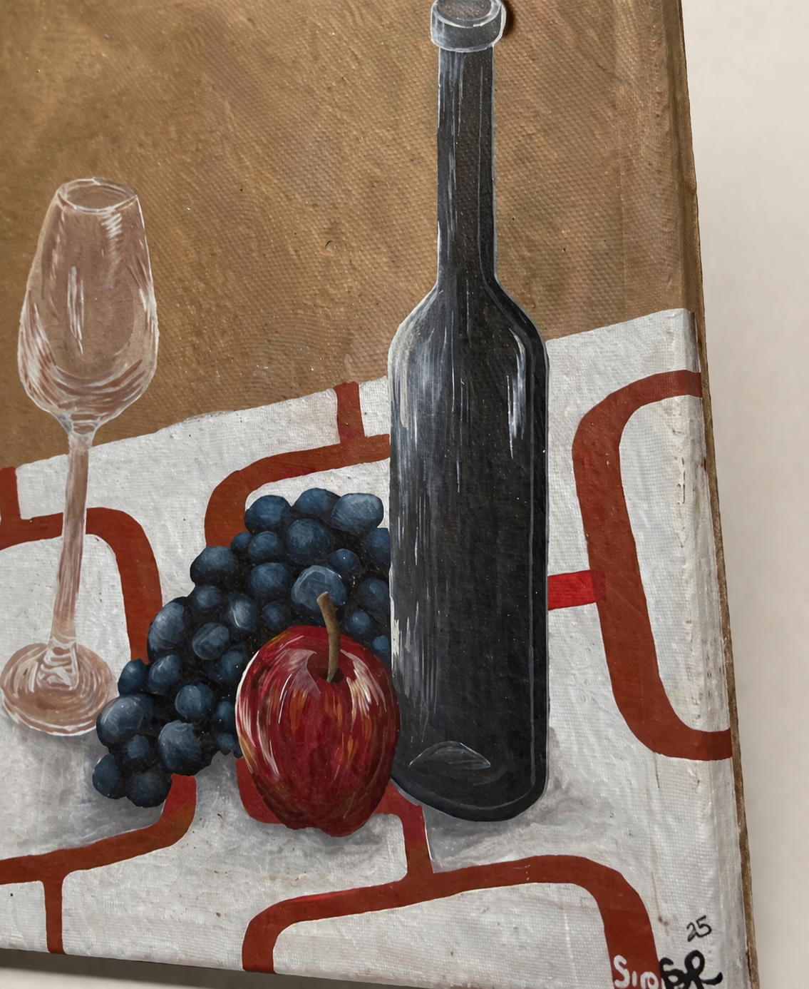 Still life painting with fruit and wine — handcrafted African furniture by FashonistarGallery in Kenya (view 3)