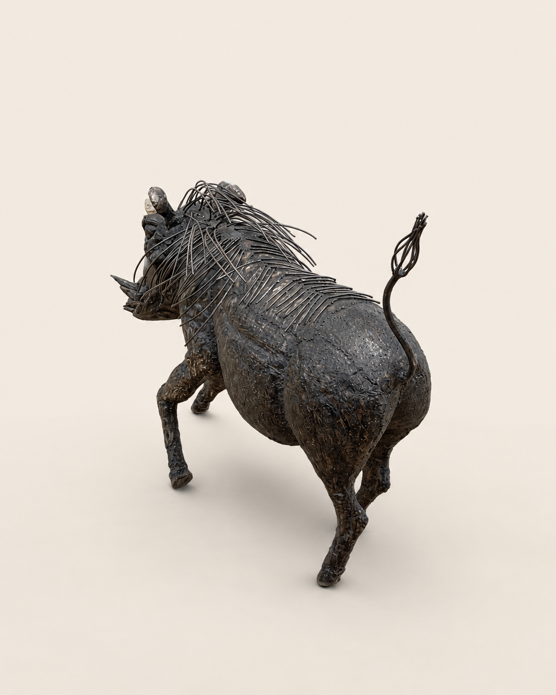 Bweka Rhino Sculpture — handcrafted African outdoor by LUCZAI SCULPTURE  in Kenya (view 2)