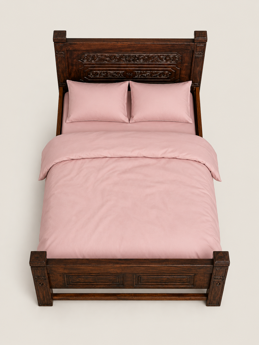 Aburi Carved Bed Frame — handcrafted African furniture by Woodfolks  in Kenya