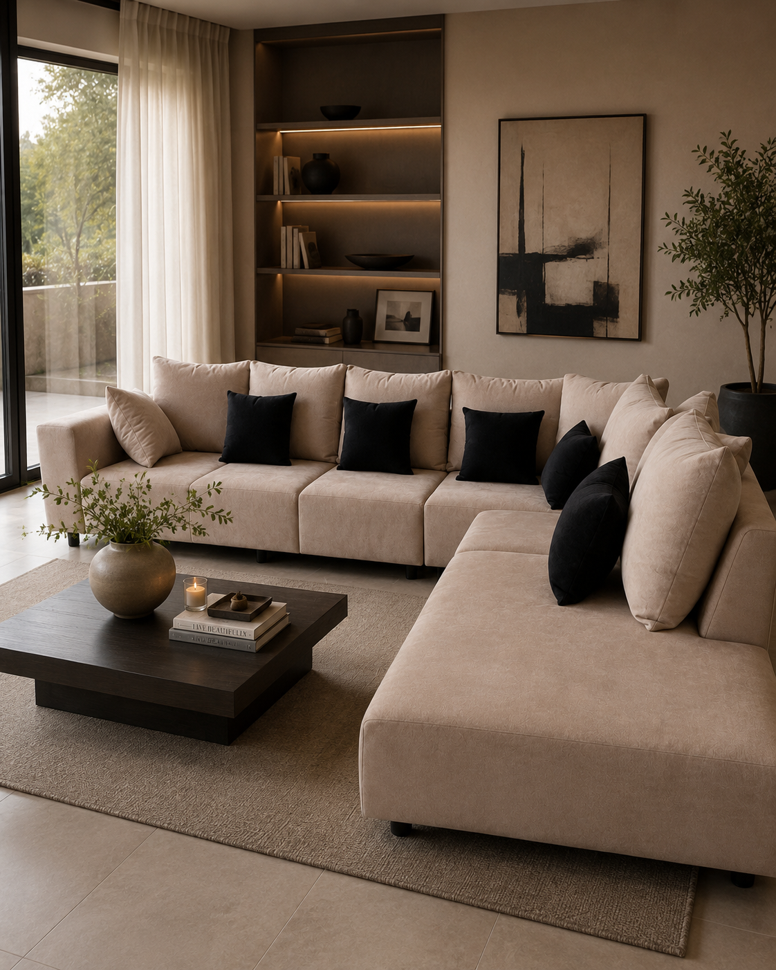 6 Seater Sectional Sofa — handcrafted African furniture by Ojey's design limited in Kenya