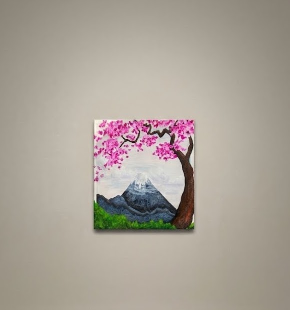 Akina Japanese cherry blossom tree painting — handcrafted African furniture by FashonistarGallery in Kenya