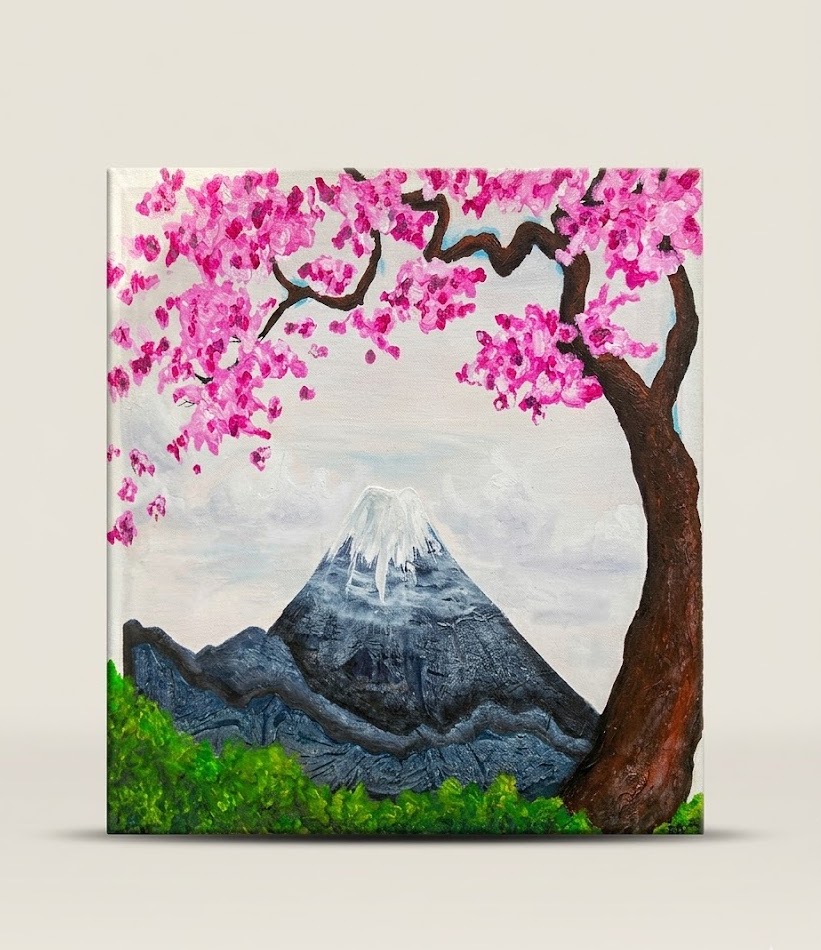 Akina Japanese cherry blossom tree painting — handcrafted African furniture by FashonistarGallery in Kenya (view 2)