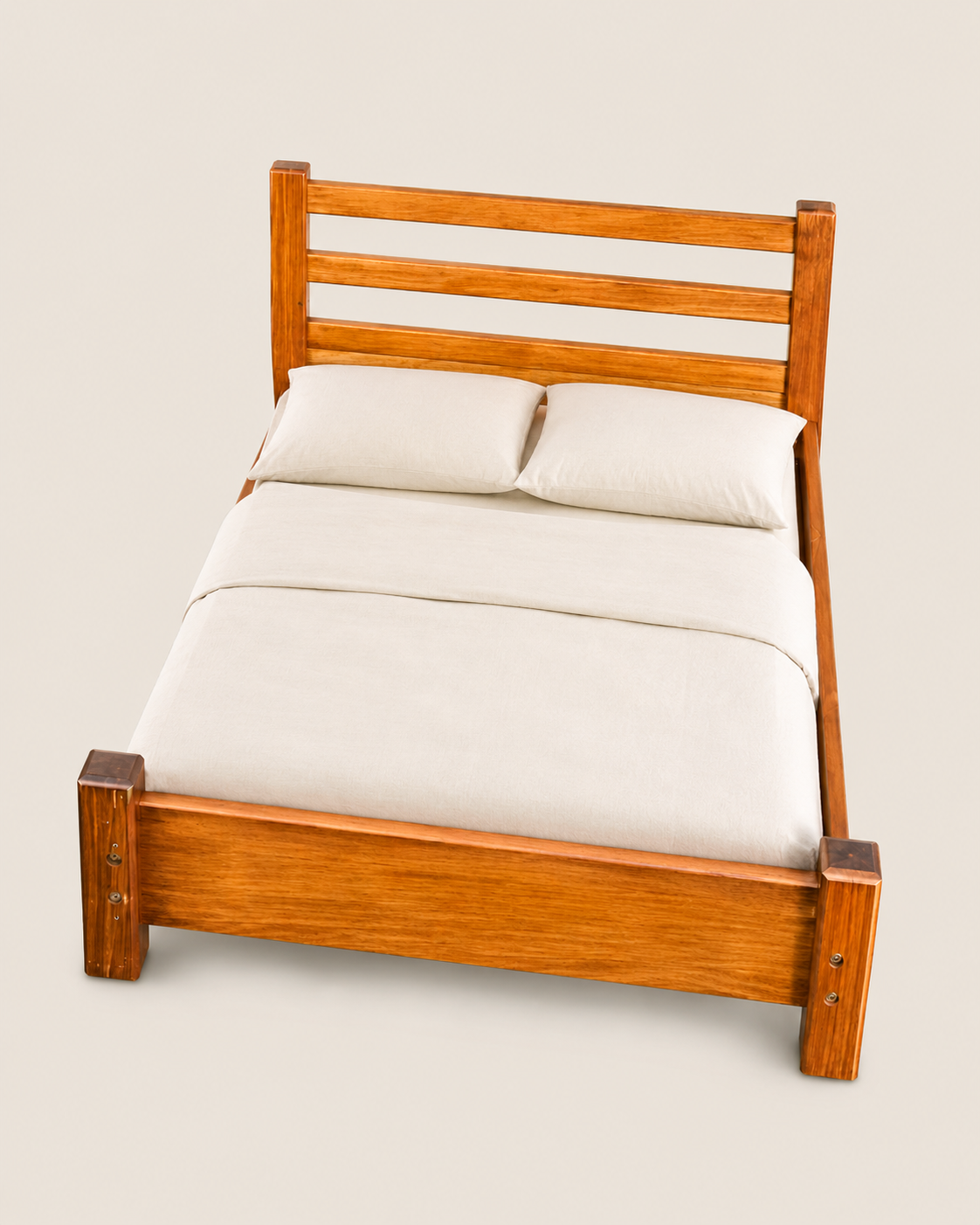 Fugui Mahogany Bed Frame — handcrafted African furniture by Homefelt furniture in Kenya