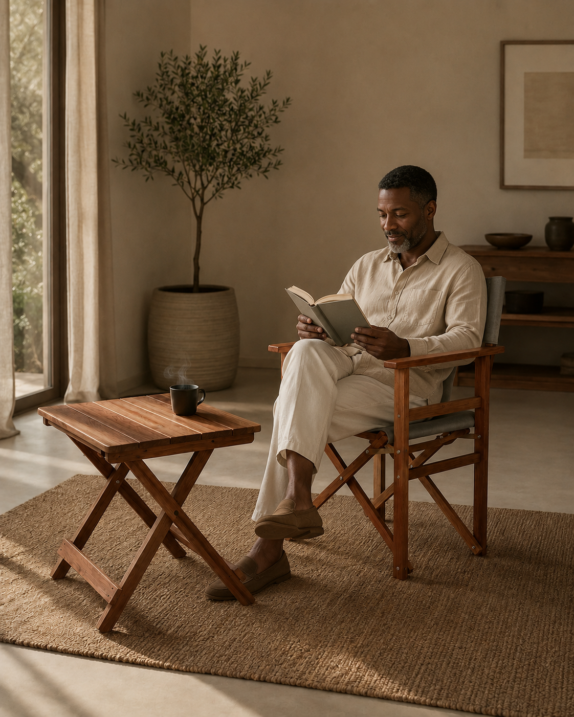 Imara Folding Chair & Table Set — handcrafted African outdoor by 2030 furniture  in Kenya