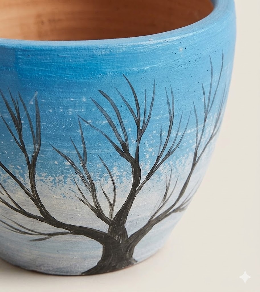 Akeva Clay Planter — handcrafted African outdoor by Grace park garden in Kenya (view 3)