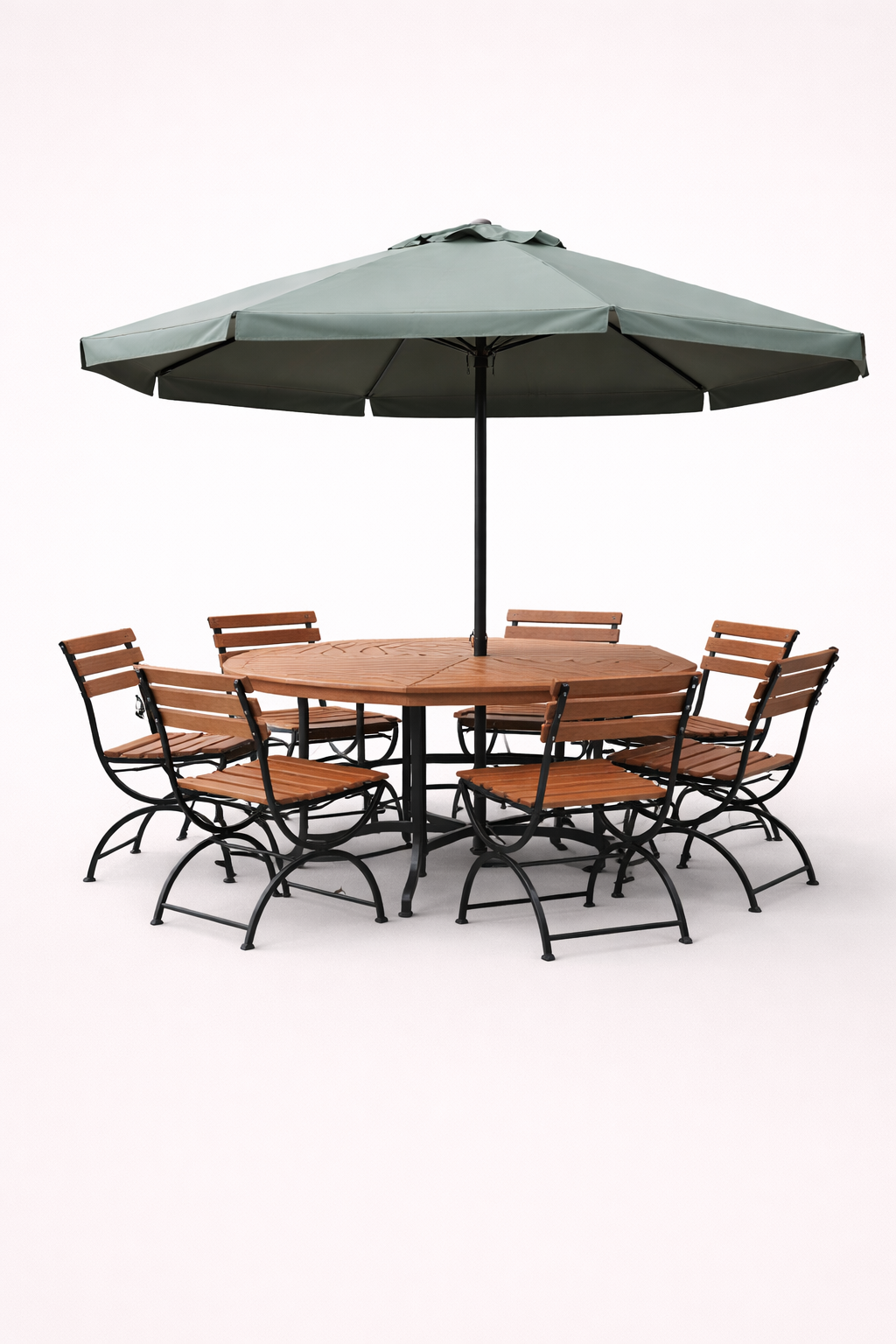 Gazebo Mahogany with 16 gauge metal Kitambo Outdoor 6 seater Dining Set — handcrafted African outdoor by Safi furniture  in Kenya
