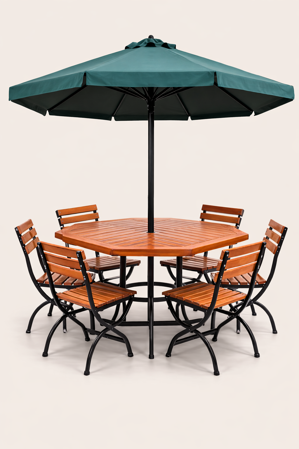 Gazebo Mahogany with 16 gauge metal Kitambo Outdoor 6 seater Dining Set — handcrafted African outdoor by Safi furniture  in Kenya (view 2)