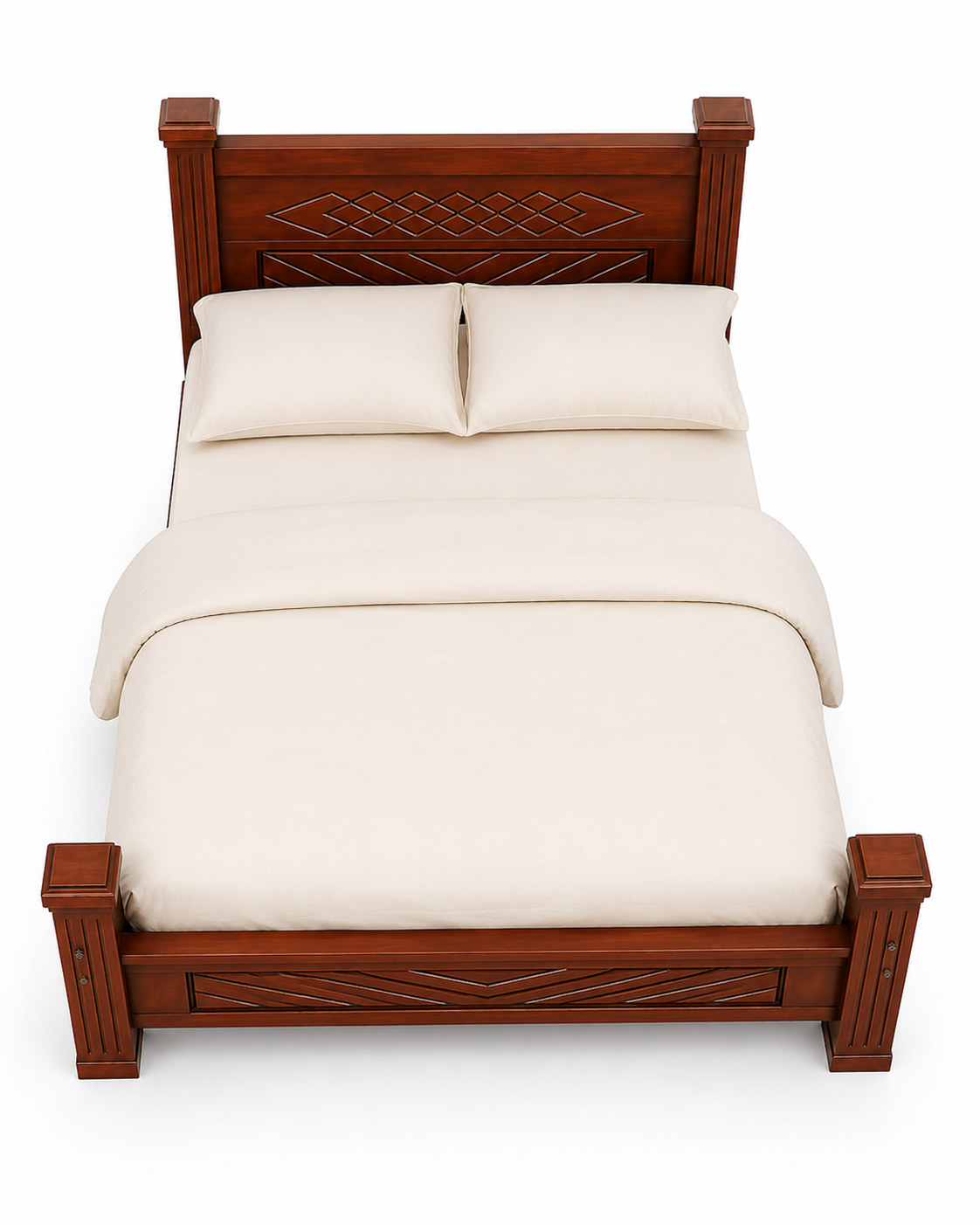 5 by 6 Bed Mlima Carved Frame — handcrafted African furniture by John furniture  in Kenya (view 2)