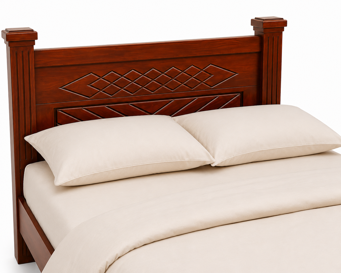 5 by 6 Bed Mlima Carved Frame — handcrafted African furniture by John furniture  in Kenya (view 4)