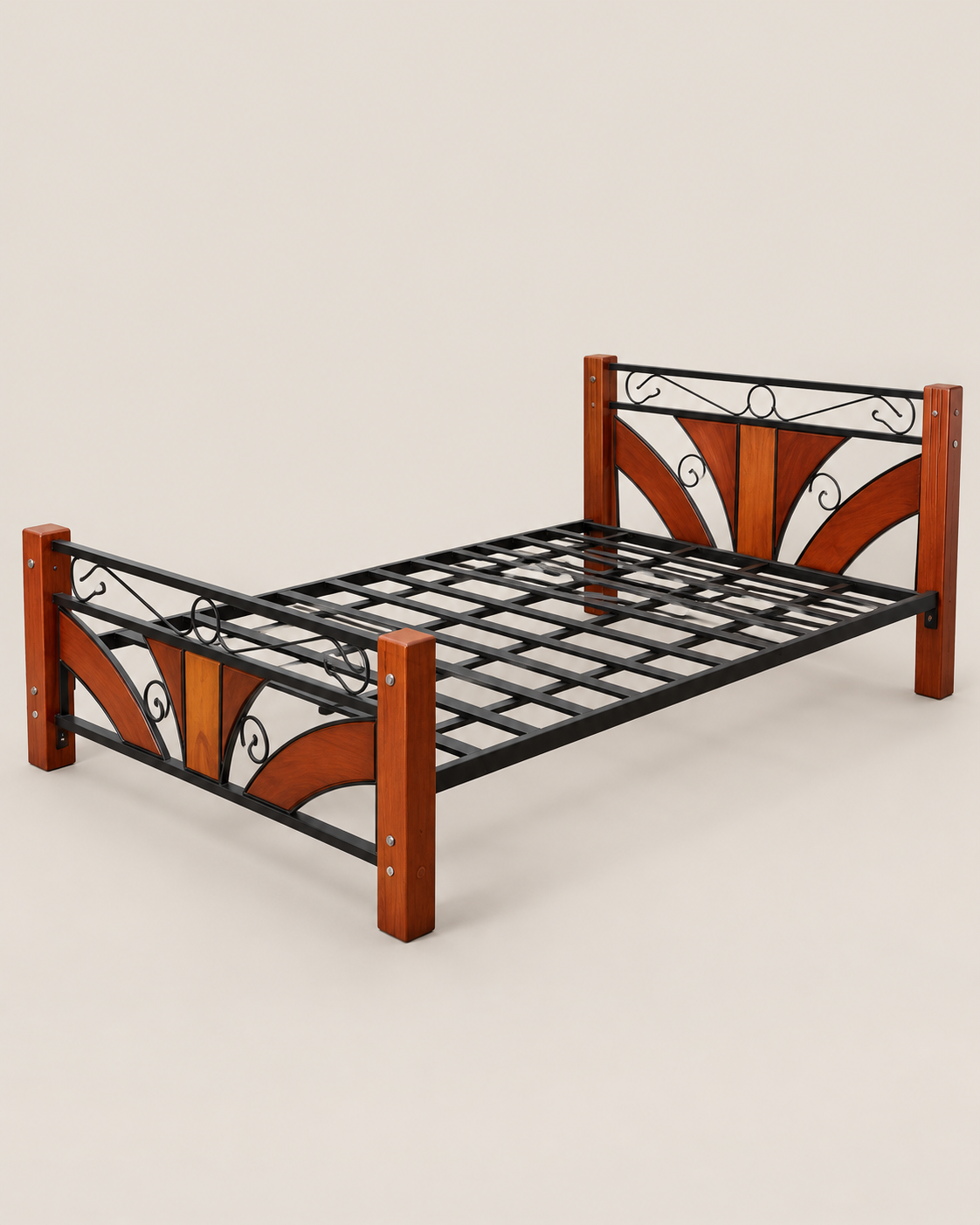 5 by 6 Scrollwork Bed Frame — handcrafted African furniture by Dezna enterprise in Kenya (view 2)