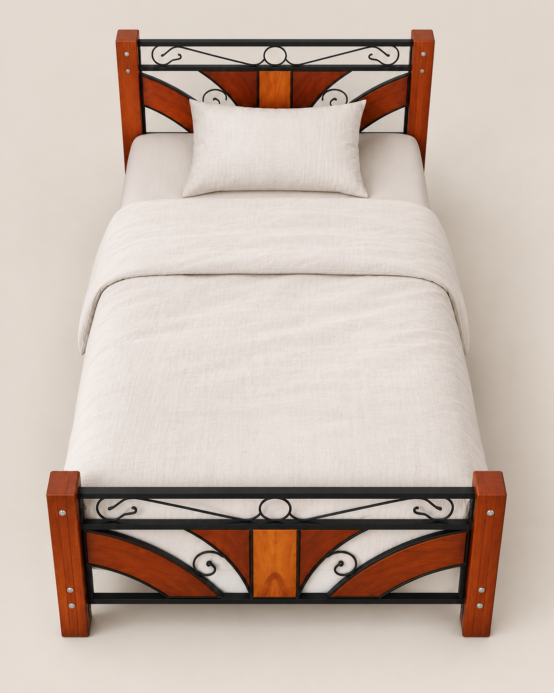 5 by 6 Scrollwork Bed Frame — handcrafted African furniture by Dezna enterprise in Kenya (view 3)
