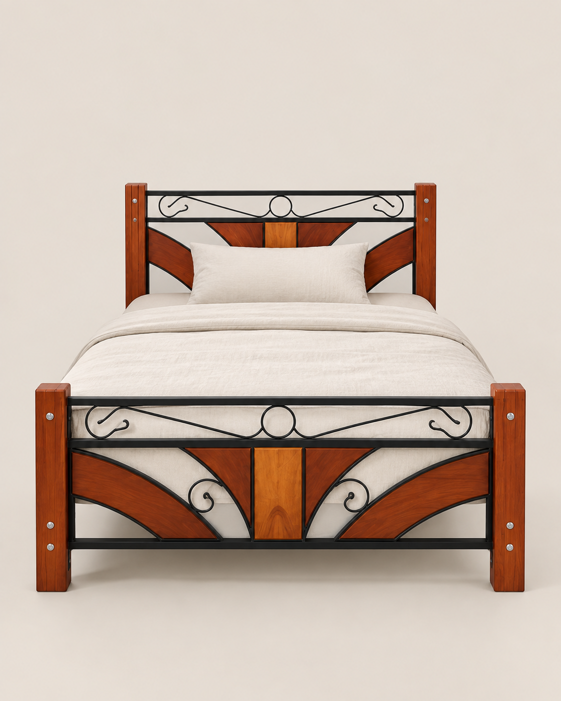 5 by 6 Scrollwork Bed Frame — handcrafted African furniture by Dezna enterprise in Kenya (view 4)