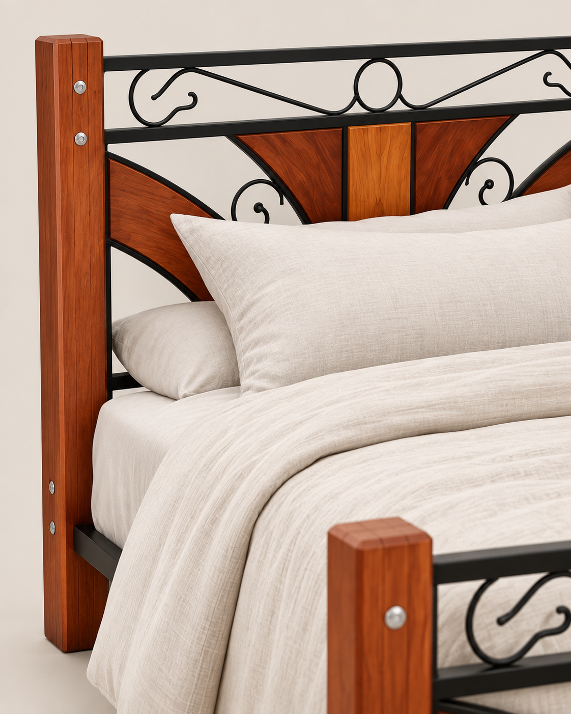 5 by 6 Scrollwork Bed Frame — handcrafted African furniture by Dezna enterprise in Kenya (view 5)