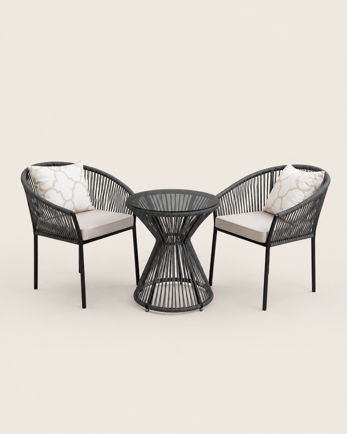 Afia Bistro Set — handcrafted African outdoor by Zawadi designs  in Kenya (view 2)