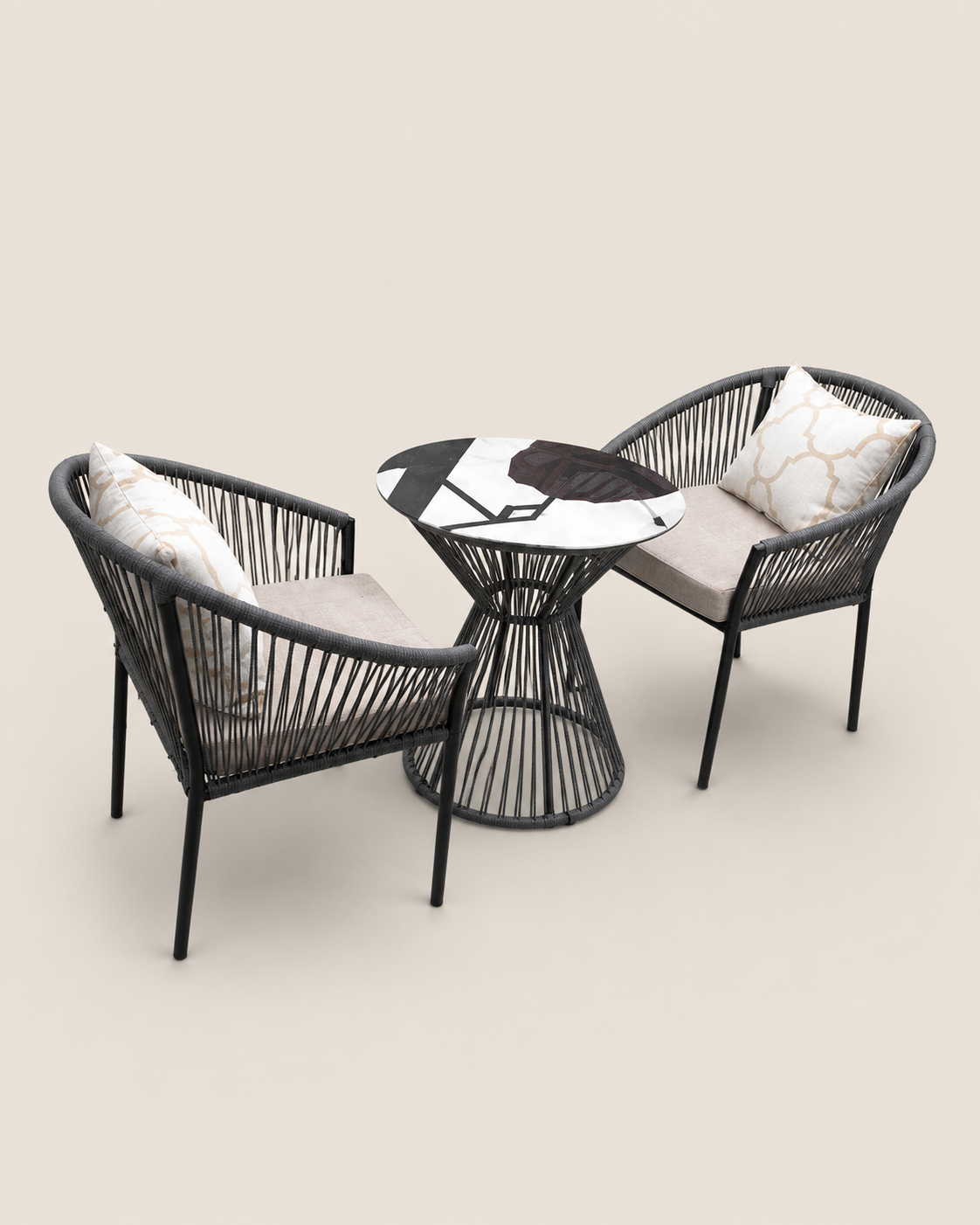 Afia Bistro Set — handcrafted African outdoor by Zawadi designs  in Kenya
