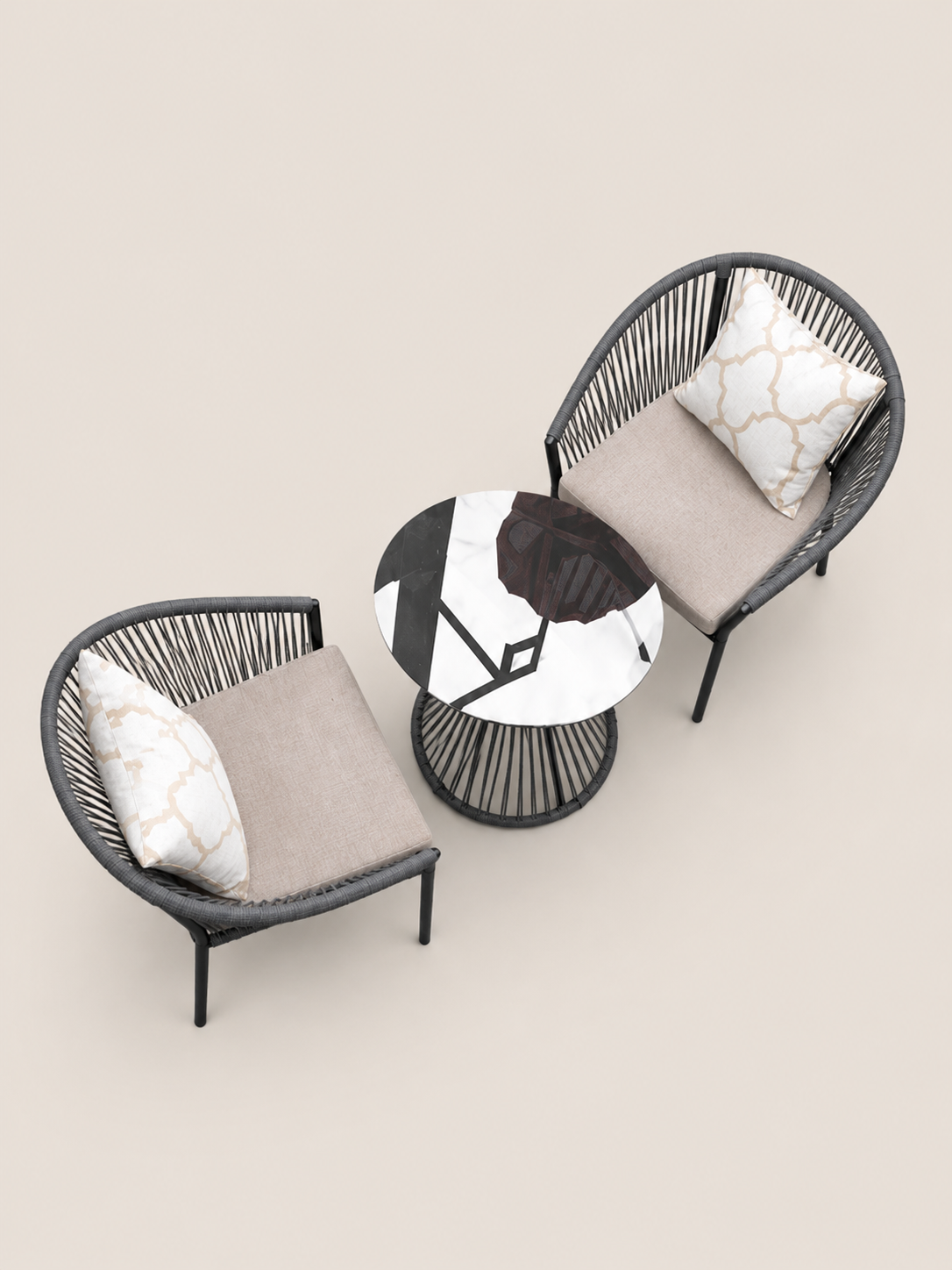 Afia Bistro Set — handcrafted African outdoor by Zawadi designs  in Kenya (view 3)