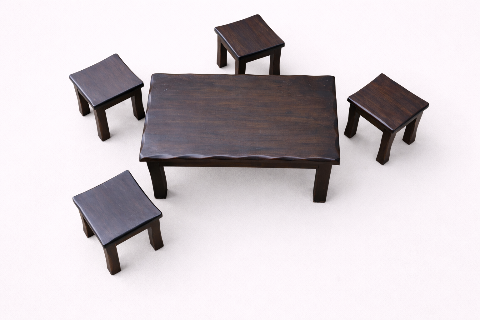 Mbari Table + Stools — handcrafted African furniture by Sue Woodland furniture in Kenya (view 2)