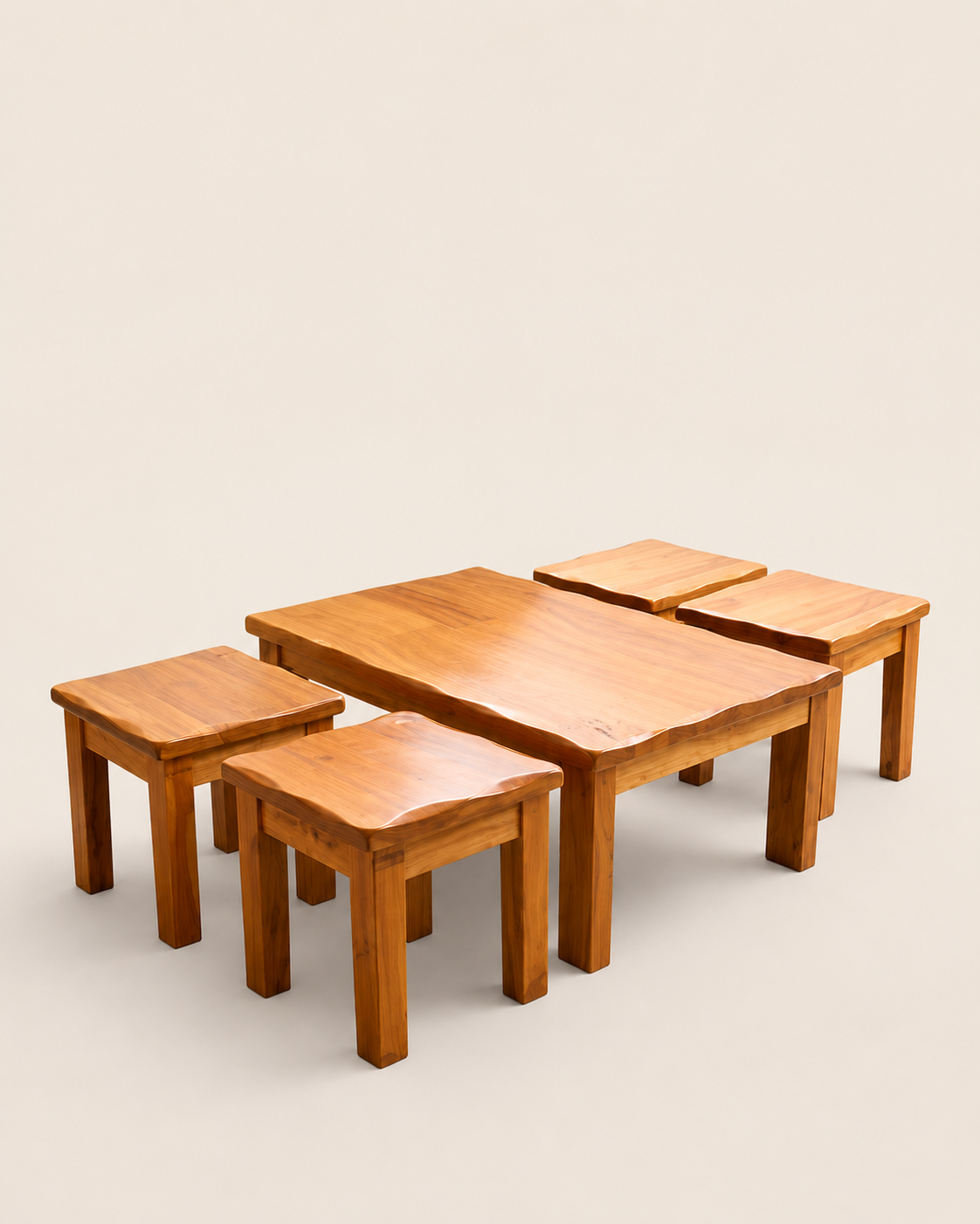 Nufco Mahogany Nesting Table Set — handcrafted African furniture by mzazi furniture in Kenya