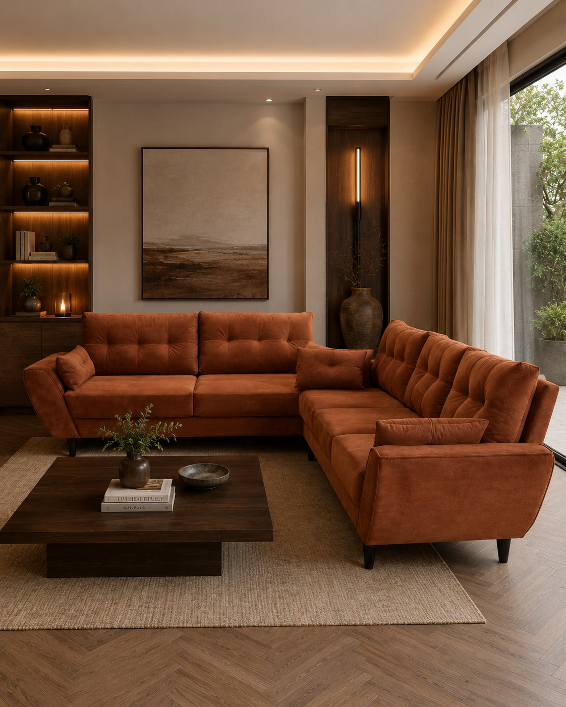 5 Seater Lounge Sofa — handcrafted African furniture by Ojey's design limited in Kenya (view 2)