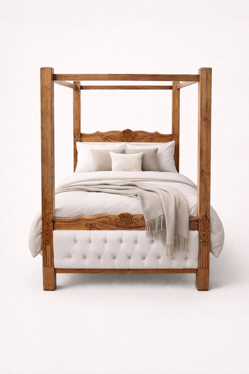 4 by 6 bed Mvule Canopy Bed — handcrafted African furniture by Safi furniture  in Kenya