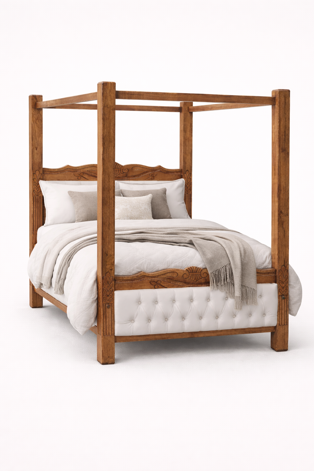 4 by 6 bed Mvule Canopy Bed — handcrafted African furniture by Safi furniture  in Kenya (view 2)