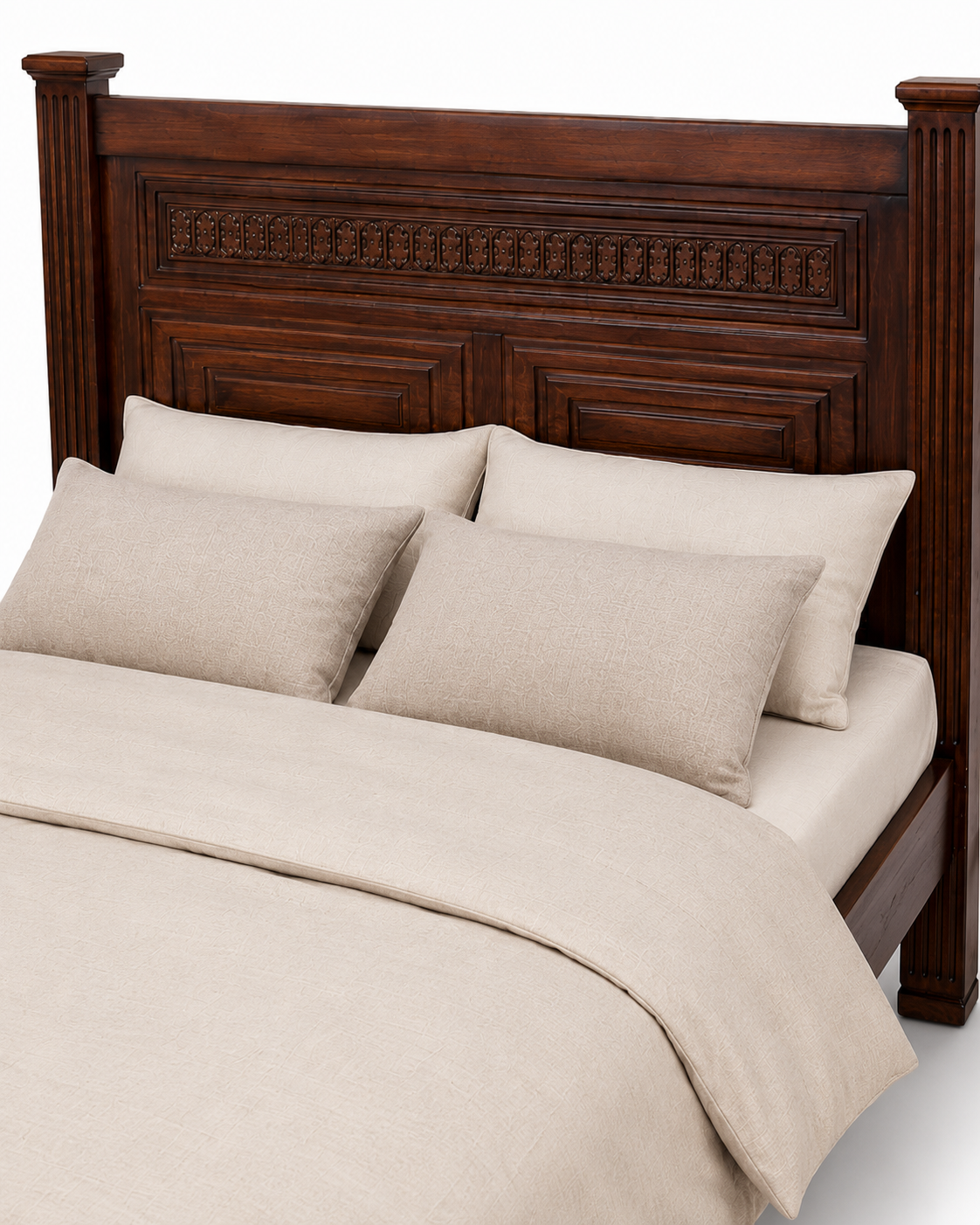 Dovya Carved Mahogany Bed — handcrafted African furniture by Gland furniture in Kenya (view 4)