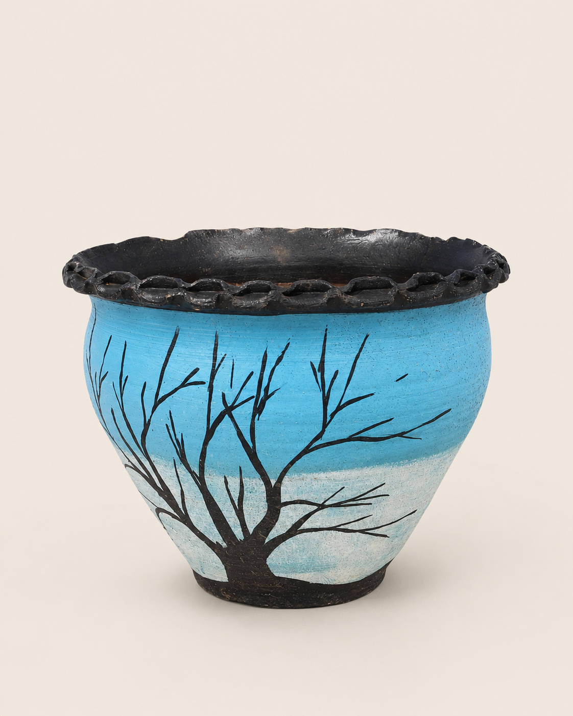 Fumbata Clay Planter — handcrafted African outdoor by Terry scape in Kenya