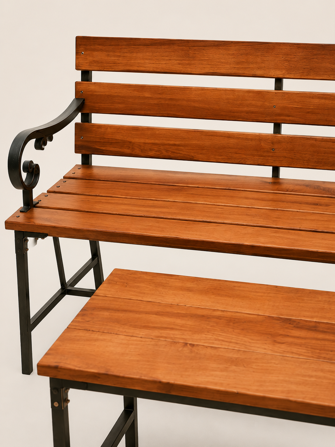 Ebonysia Outdoor Bench & Table Set — handcrafted African outdoor by Kaimosi metals in Kenya (view 3)