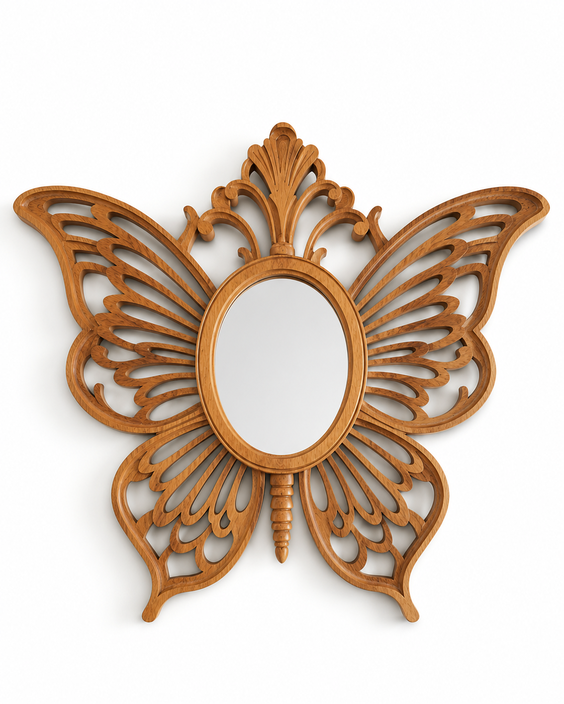 Cheruby Butterfly Wall Mirror — handcrafted African furniture by Ojey's design limited in Kenya (view 2)