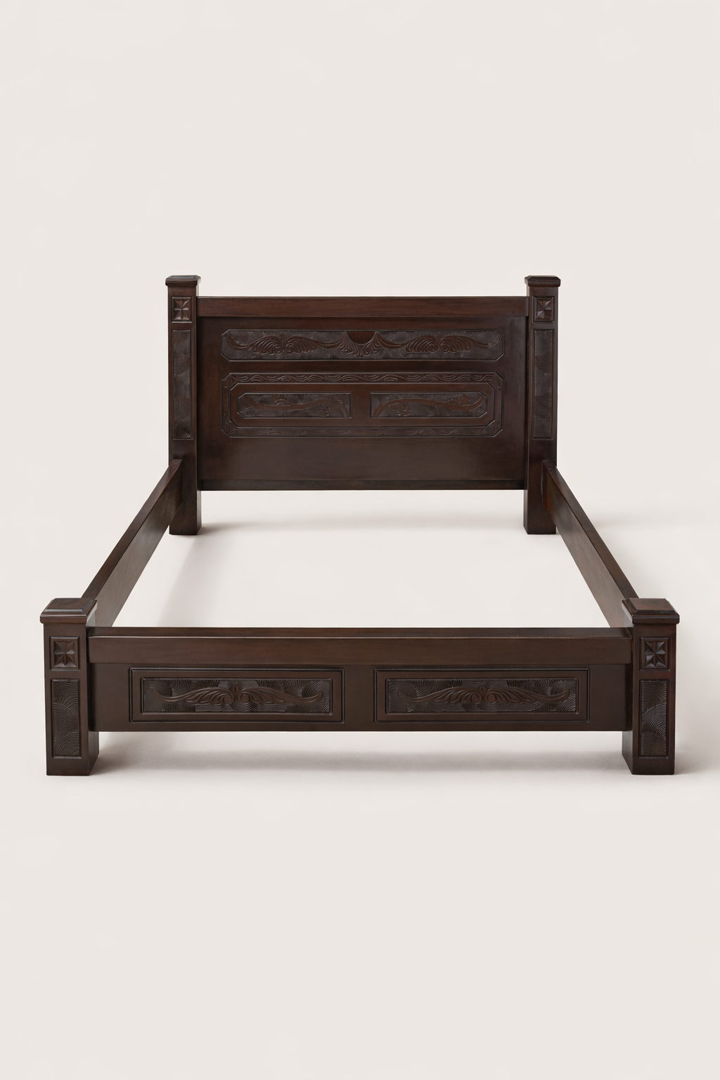 6by6 Bed Imani Carved Platform — handcrafted African furniture by Humble furniture  in Kenya (view 2)