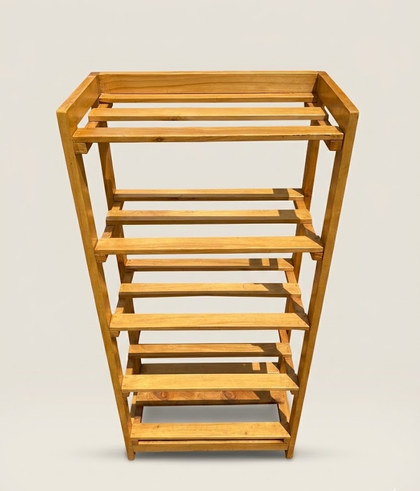 Mbegu Shoe Rack Maridadi Storage — handcrafted African furniture by High point in Kenya