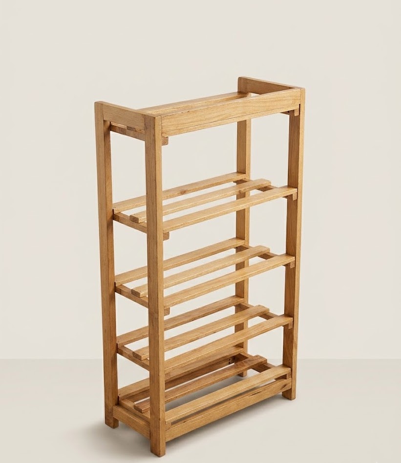 Mbegu Shoe Rack Maridadi Storage — handcrafted African furniture by High point in Kenya (view 2)