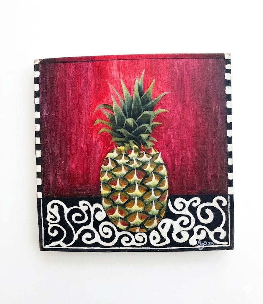 Mbegu Pineapple (Paint) Kipepeo Wall Art — handcrafted African furniture by FashonistarGallery in Kenya