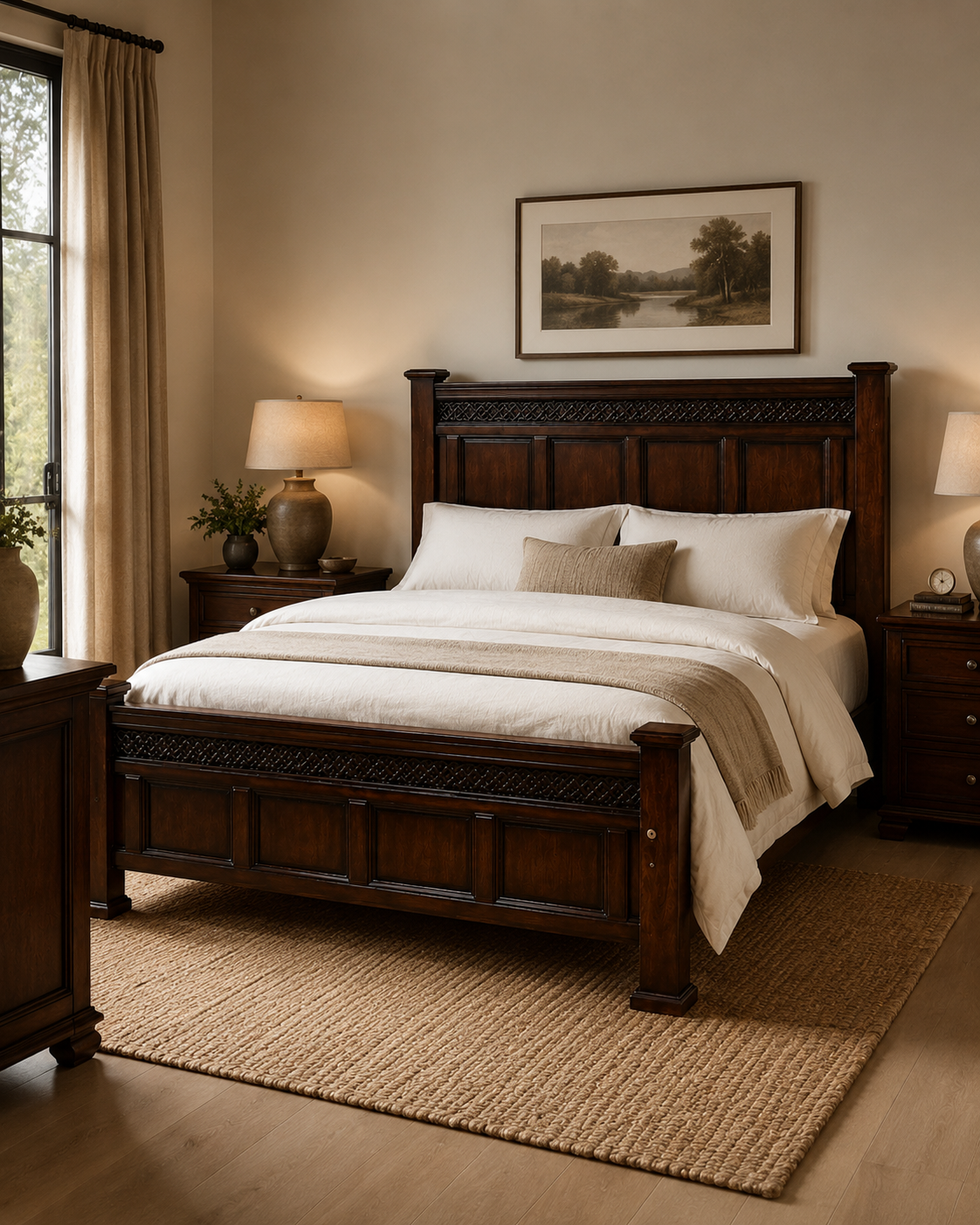 5 by 6 Msonge Bed Panelled Frame — handcrafted African furniture by barasa shop in Kenya