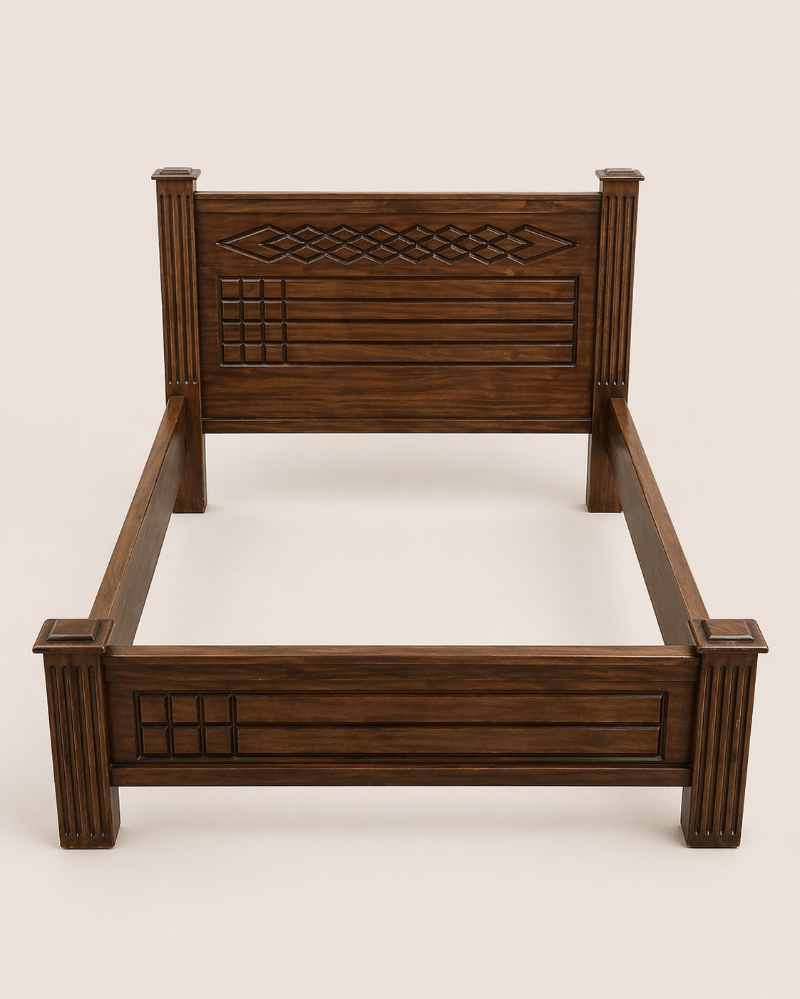 Sabaat Artisan Timber Bed Frame — handcrafted African furniture by Royalstar furniture  in Kenya (view 2)