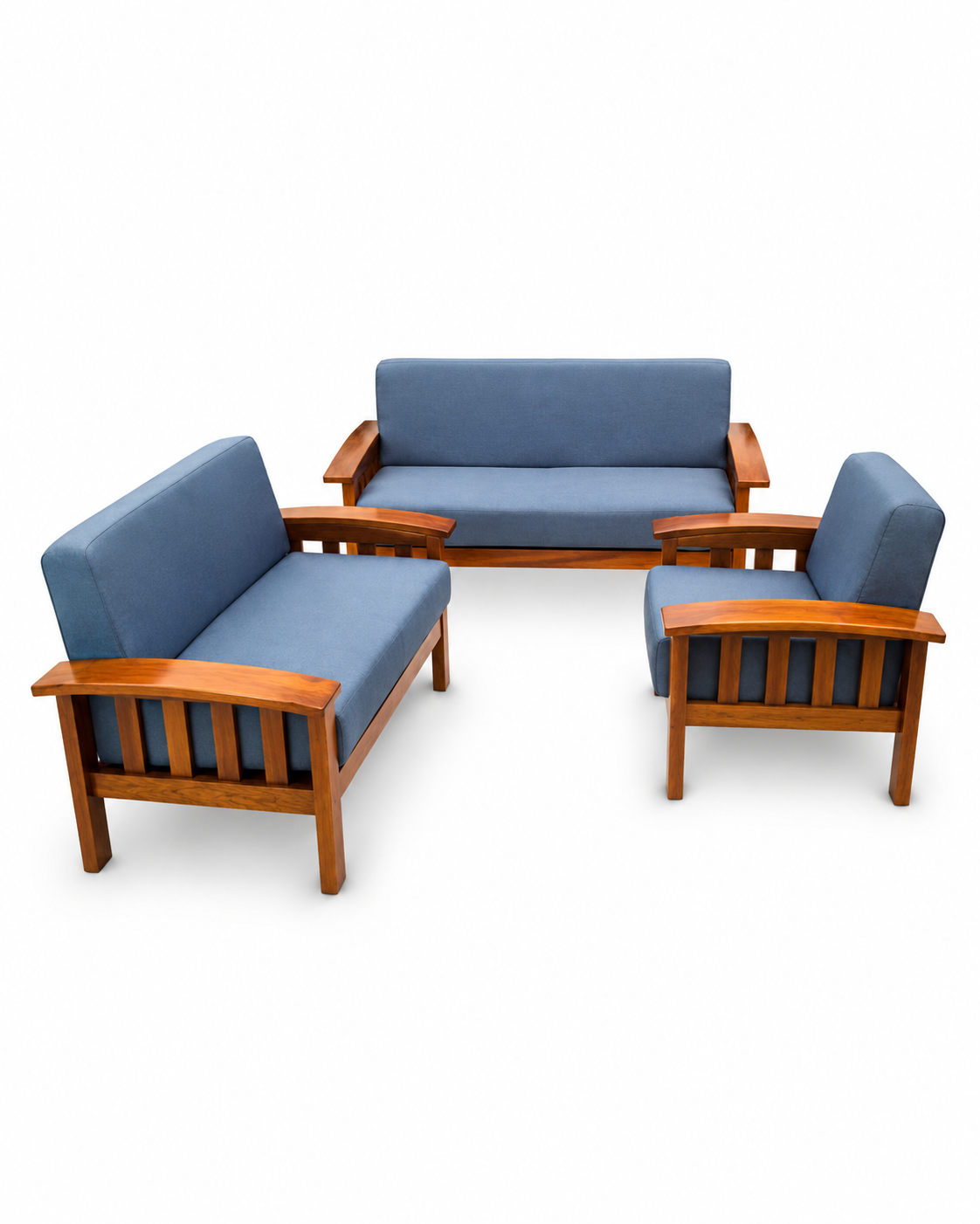 Bahari Wooden Sofa Set — handcrafted African furniture by Tenis furniture palace in Kenya