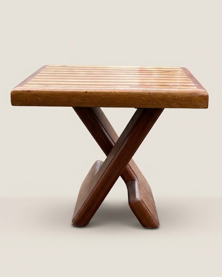 Mbili Striped Stool — handcrafted African furniture by El Mundo Furniture in Kenya
