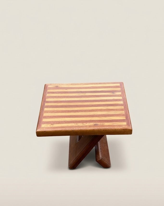 Mbili Striped Stool — handcrafted African furniture by El Mundo Furniture in Kenya (view 2)