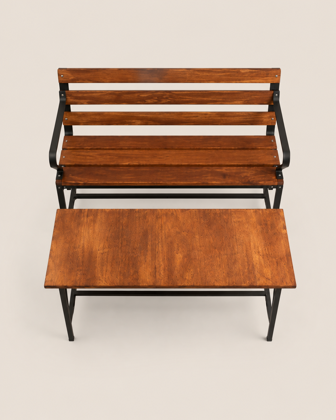 Dabaal Outdoor Bench and Table Set — handcrafted African outdoor by Kaimosi metals in Kenya (view 2)