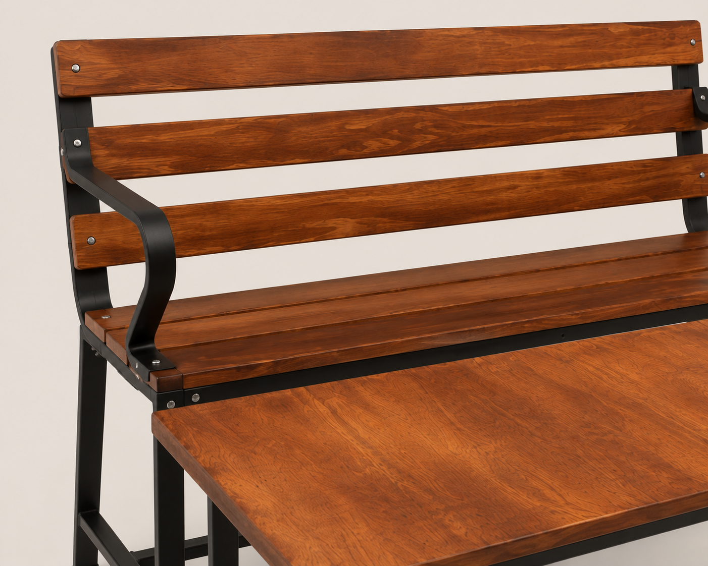 Dabaal Outdoor Bench and Table Set — handcrafted African outdoor by Kaimosi metals in Kenya (view 3)